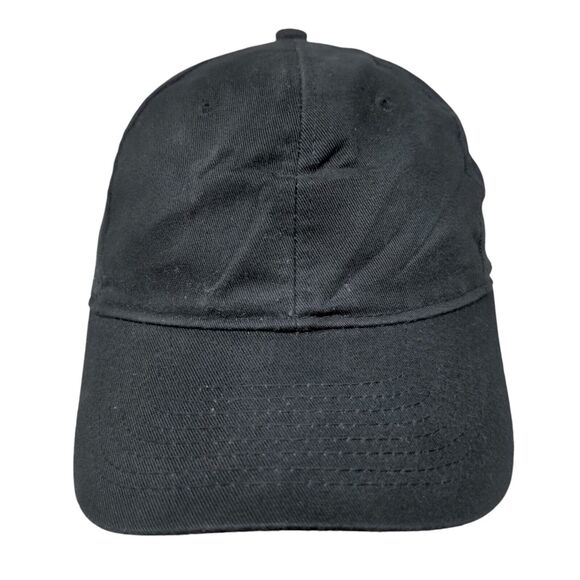 Unbranded Strapback Hat Black One Size Adjustable Vented Holes Blank - Picture 1 of 7
